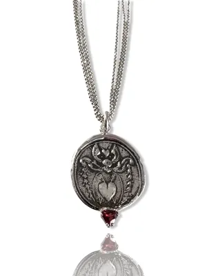 Angel Heart Garnet Trillion Chain Necklace