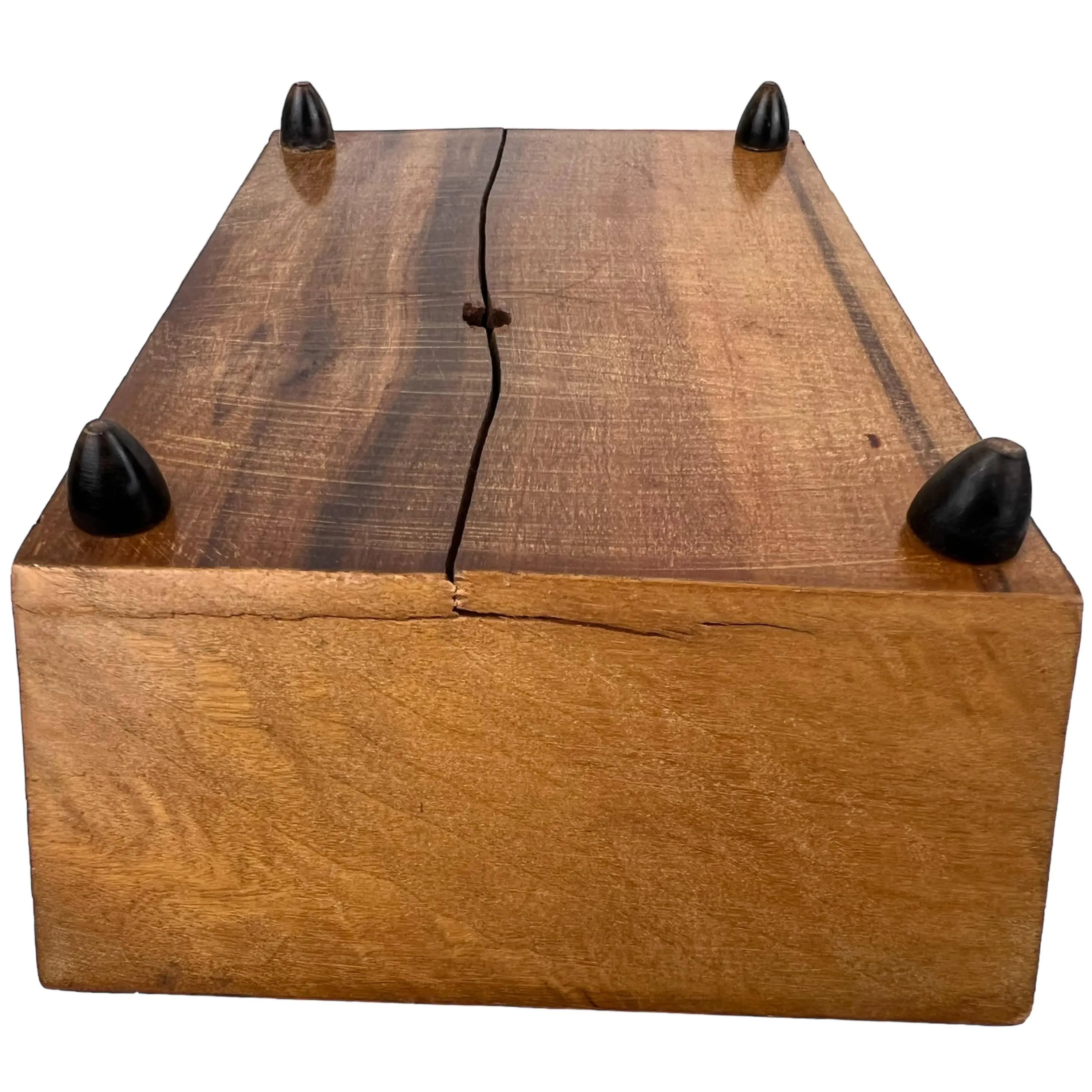 Antique Wood Jewelry Box Inlaid Marquetry Inlay