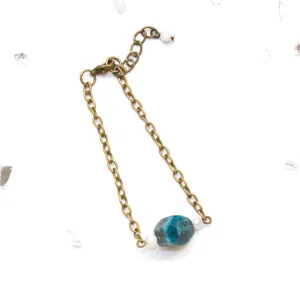 Apatite and Rainbow Moonstone Bracelet
