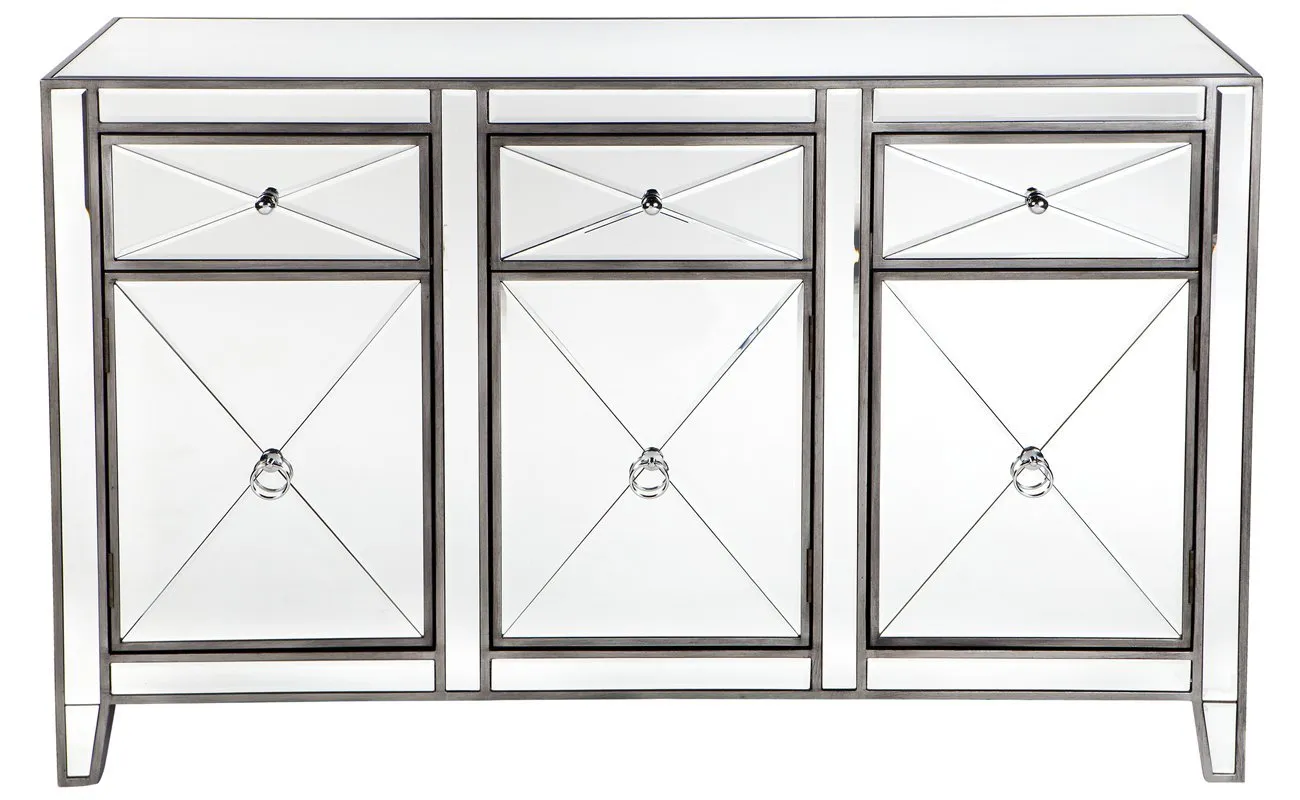 Apolo 3 Drawer Buffet - Antique Silver