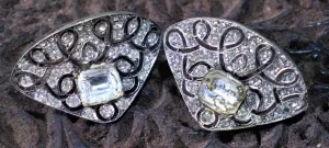 Art Deco  Paste Shoe Buckle Earrings