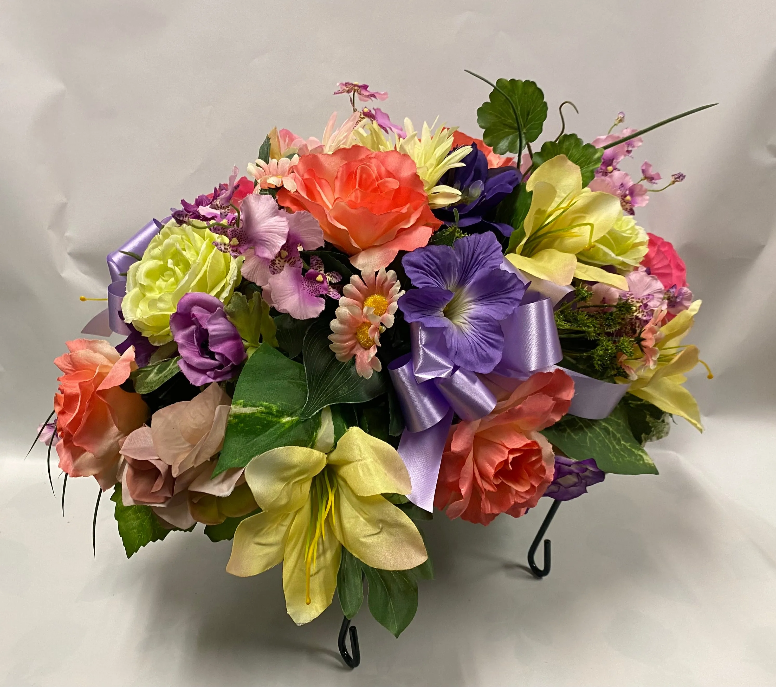 Artificial Stone Saddle - Mauve, Purple, Coral, Yellow and Pink