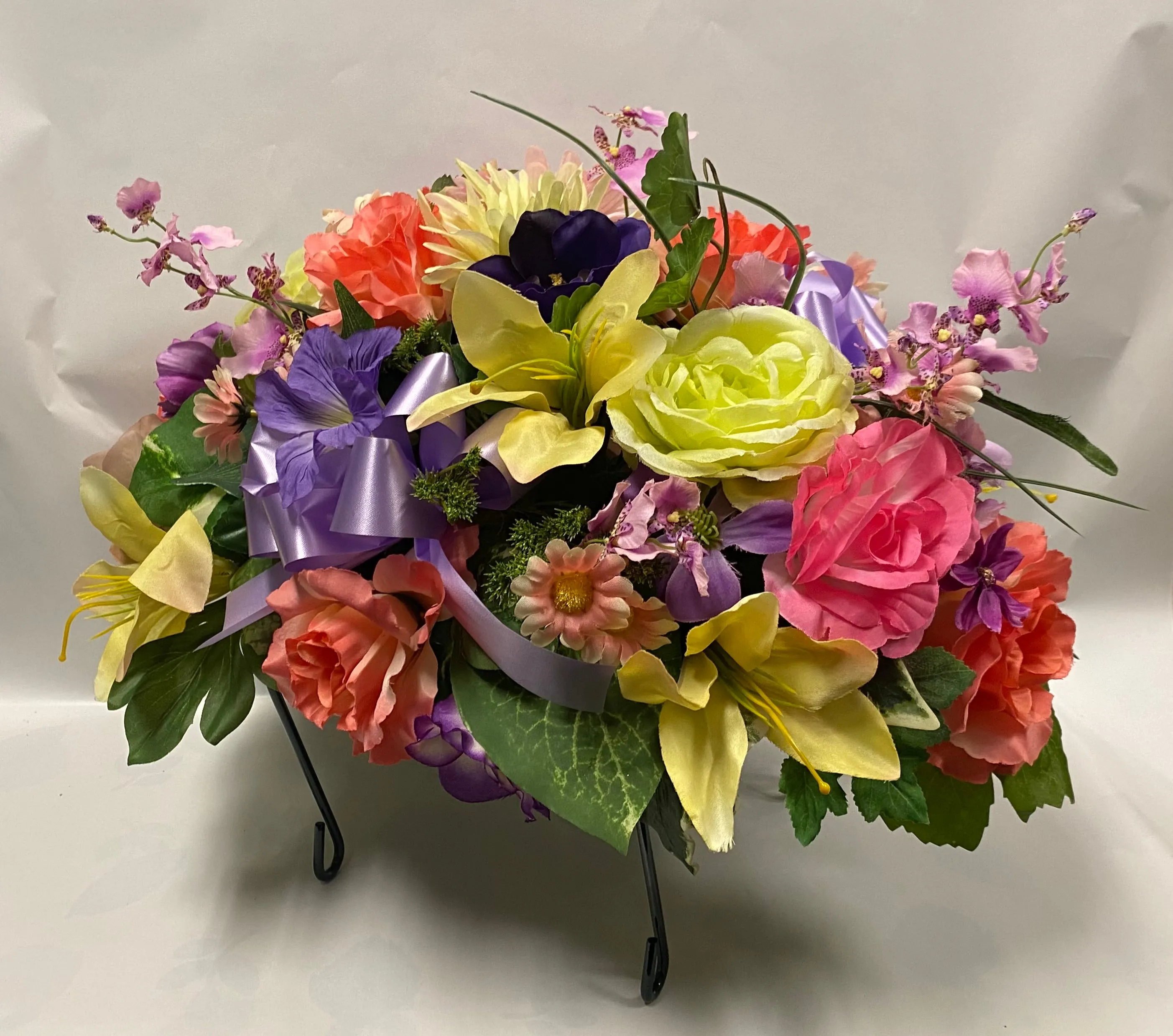 Artificial Stone Saddle - Mauve, Purple, Coral, Yellow and Pink