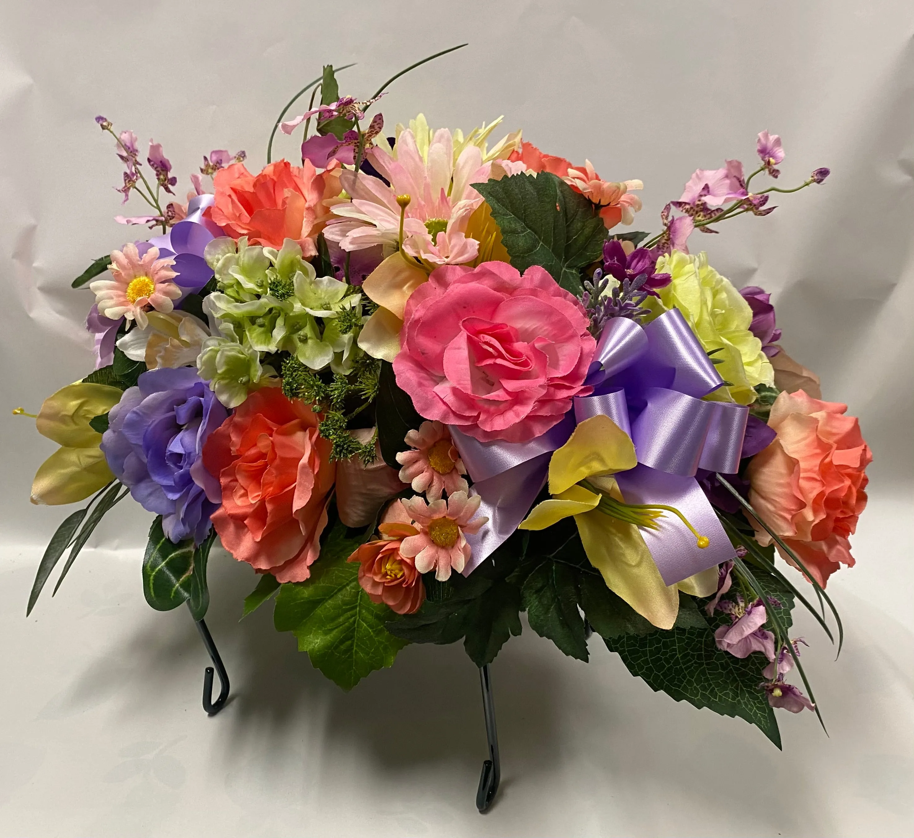 Artificial Stone Saddle - Mauve, Purple, Coral, Yellow and Pink