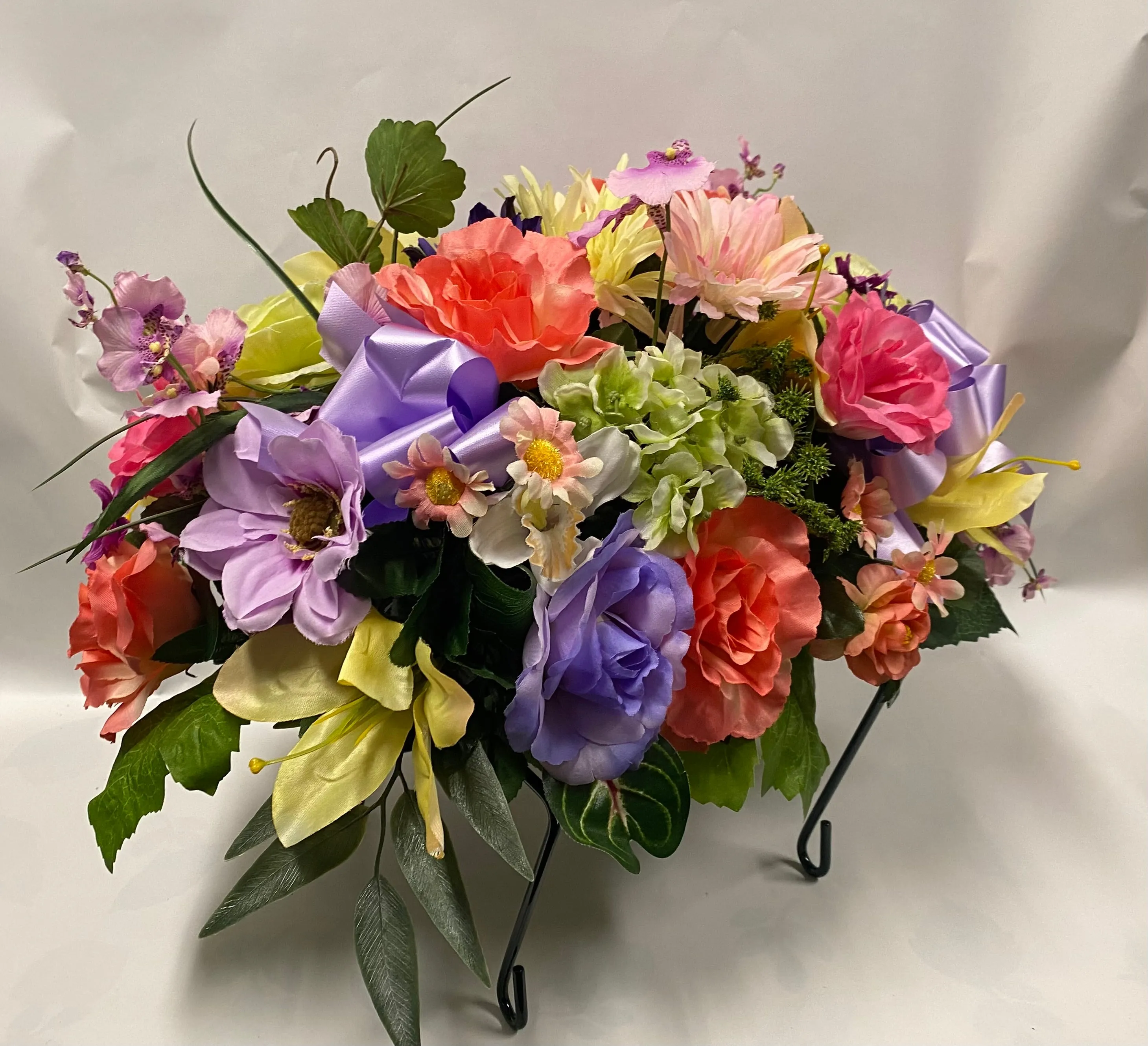 Artificial Stone Saddle - Mauve, Purple, Coral, Yellow and Pink