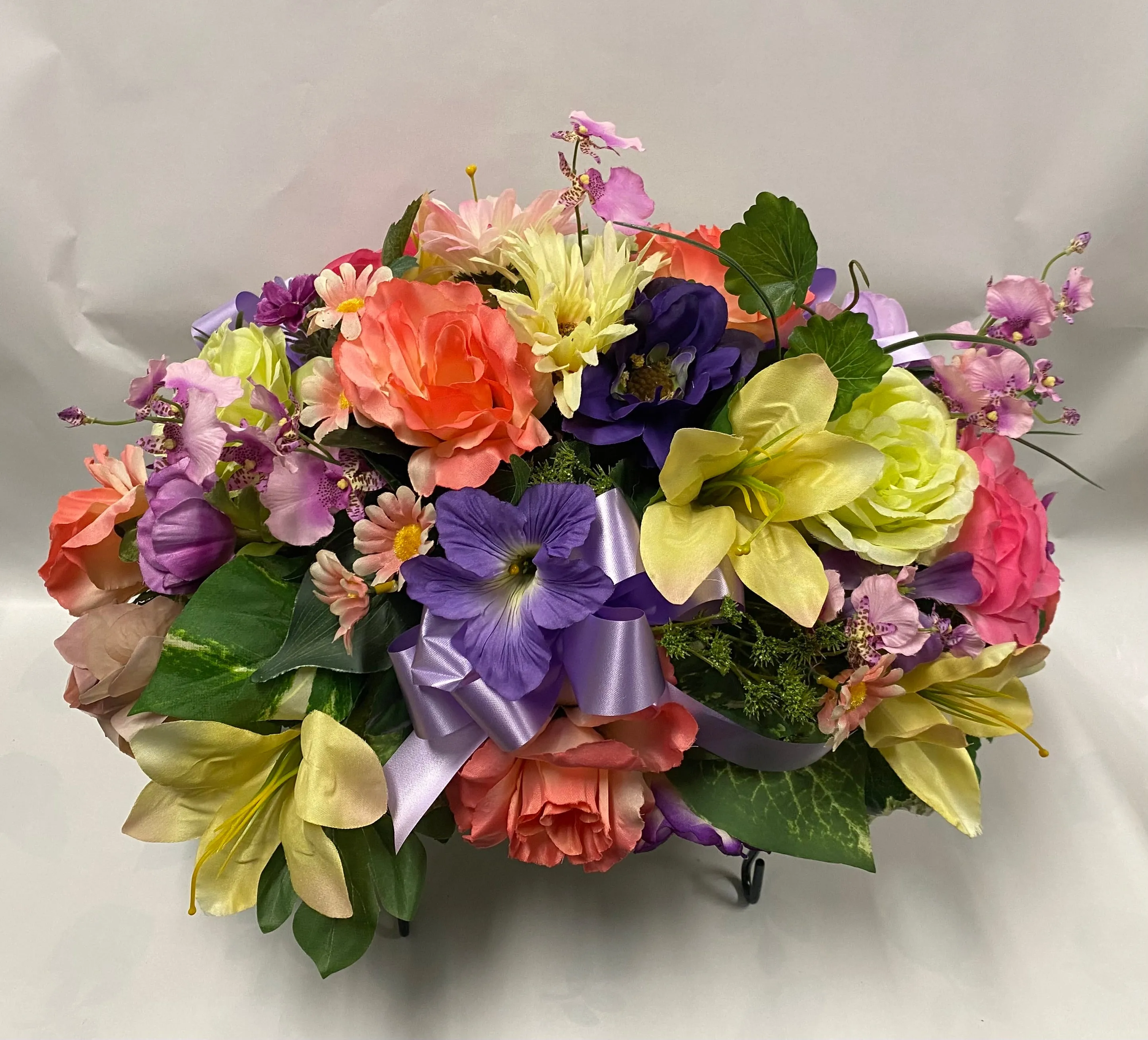 Artificial Stone Saddle - Mauve, Purple, Coral, Yellow and Pink