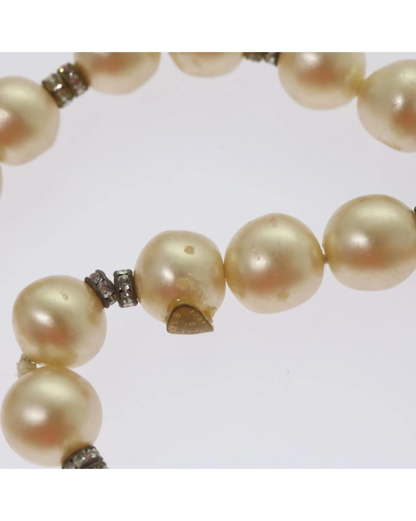 Authentic Pearl Bracelet with White Metal CC Detail