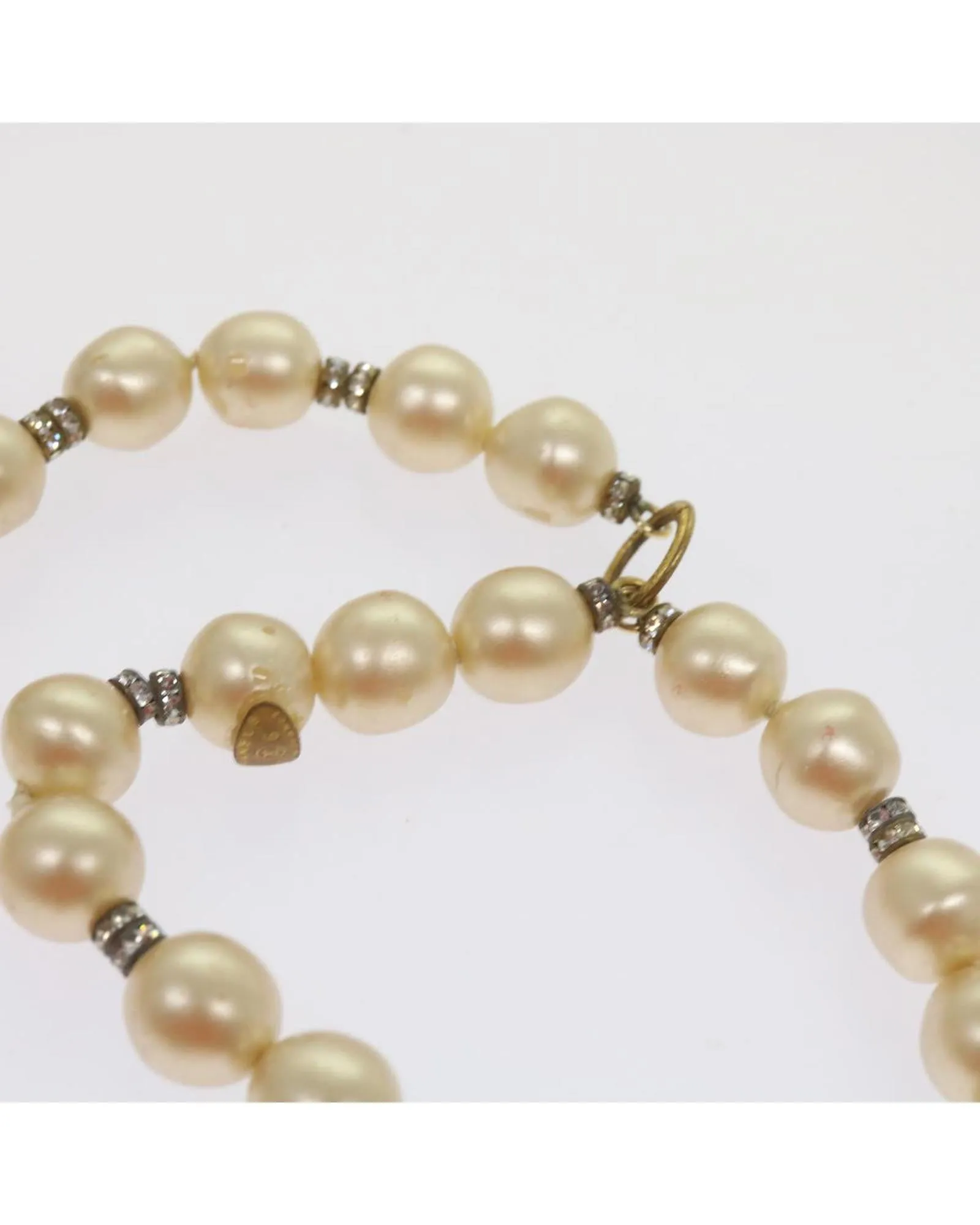 Authentic Pearl Bracelet with White Metal CC Detail