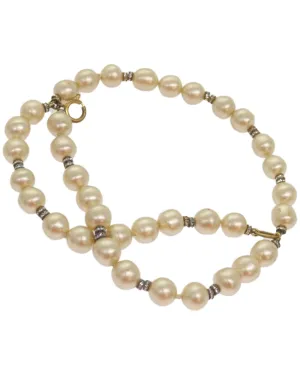 Authentic Pearl Bracelet with White Metal CC Detail