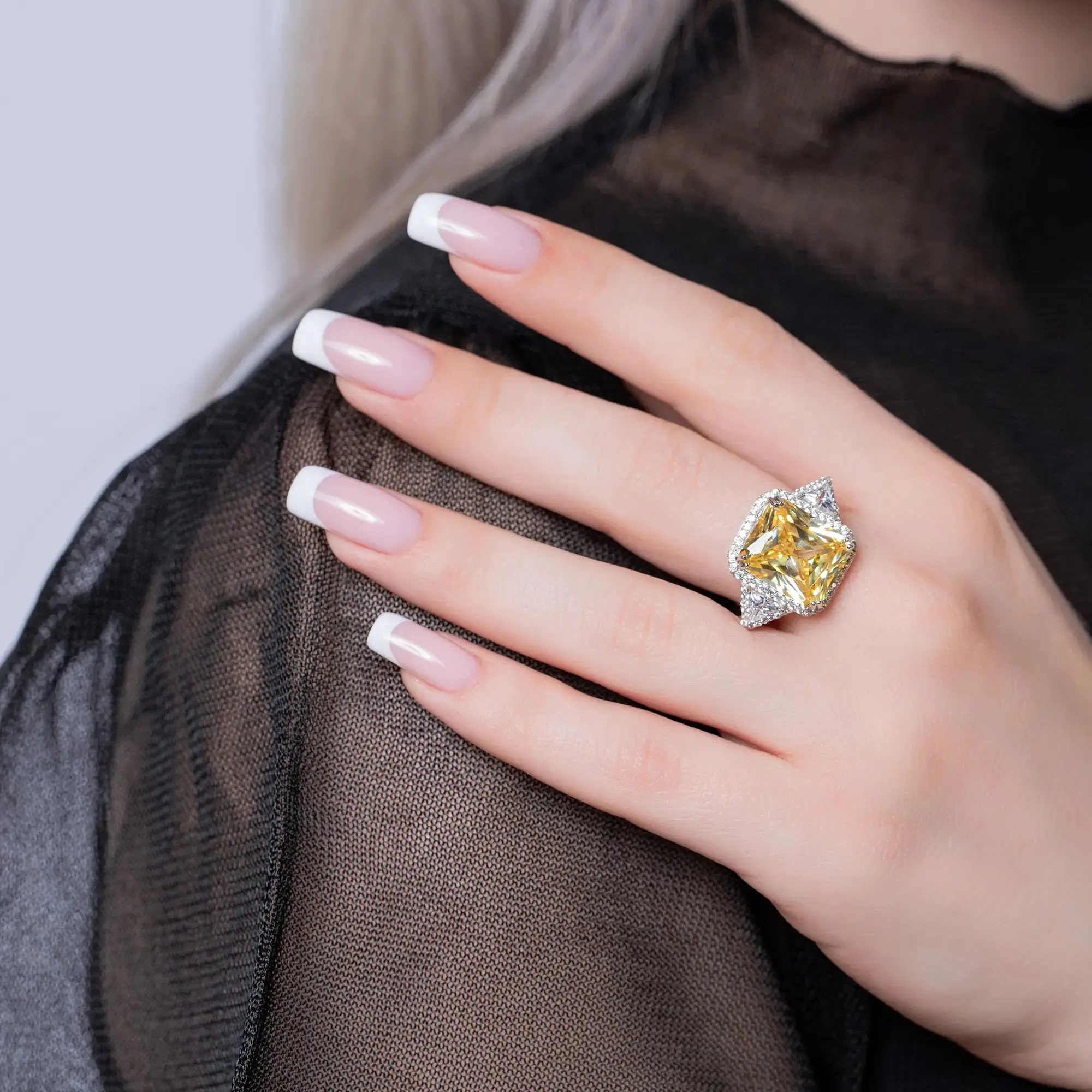 Baguette Citrine Ring