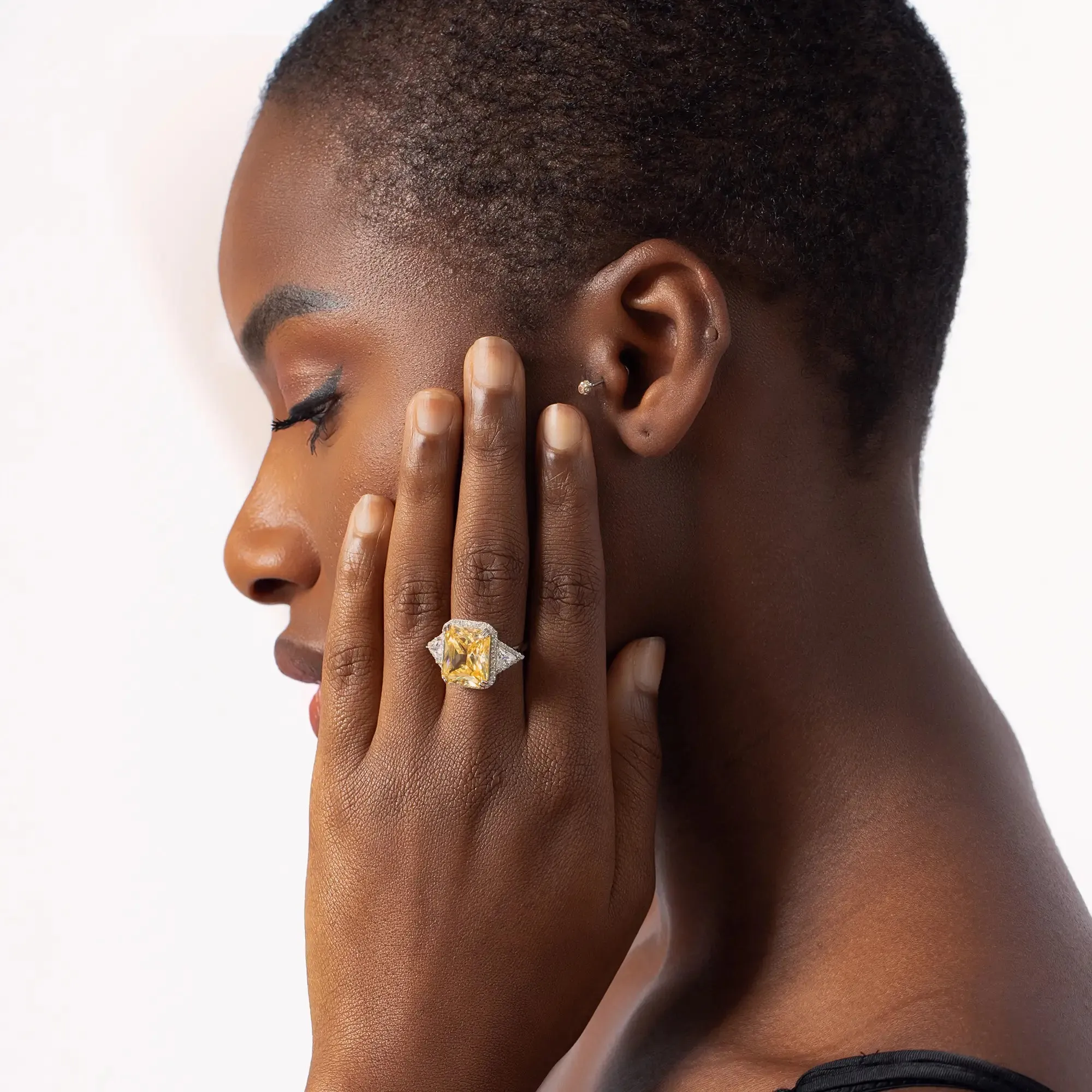 Baguette Citrine Ring
