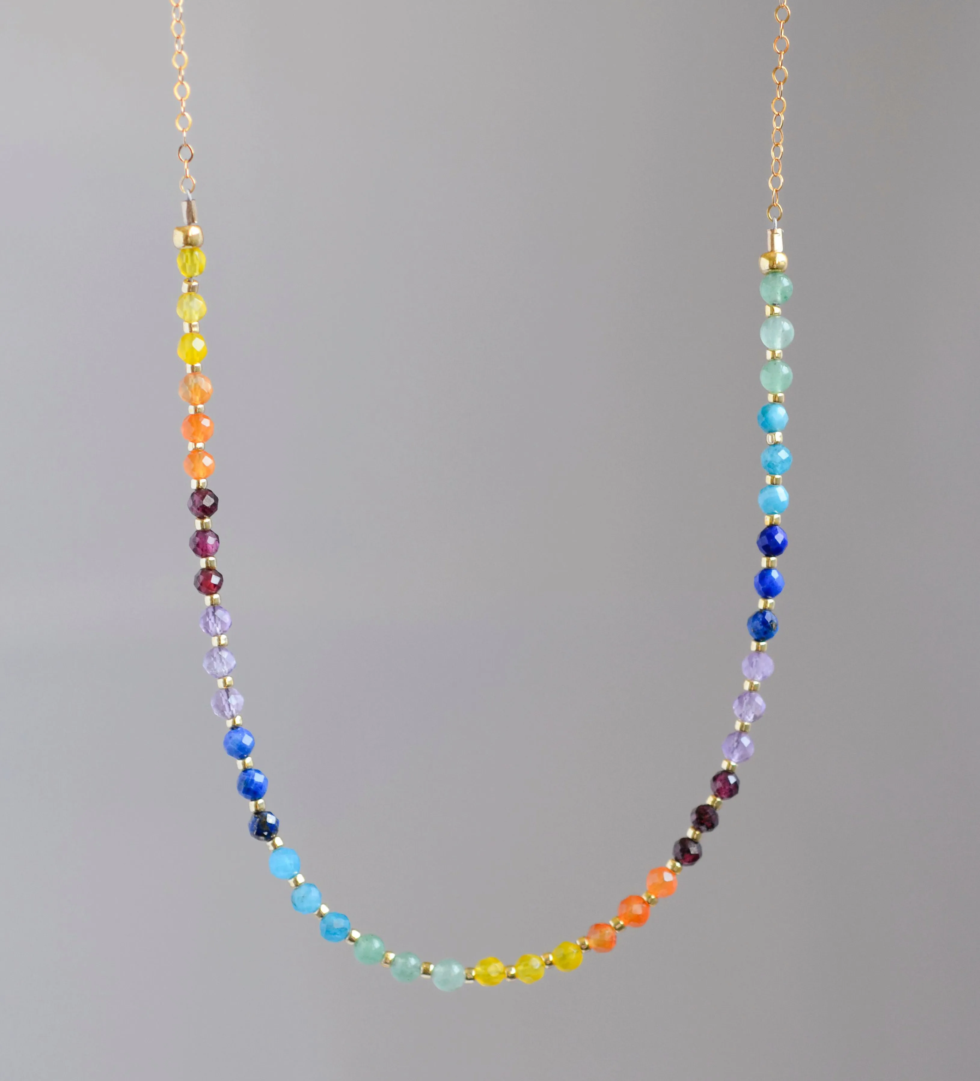 Beaded Chakra Rainbow Necklace