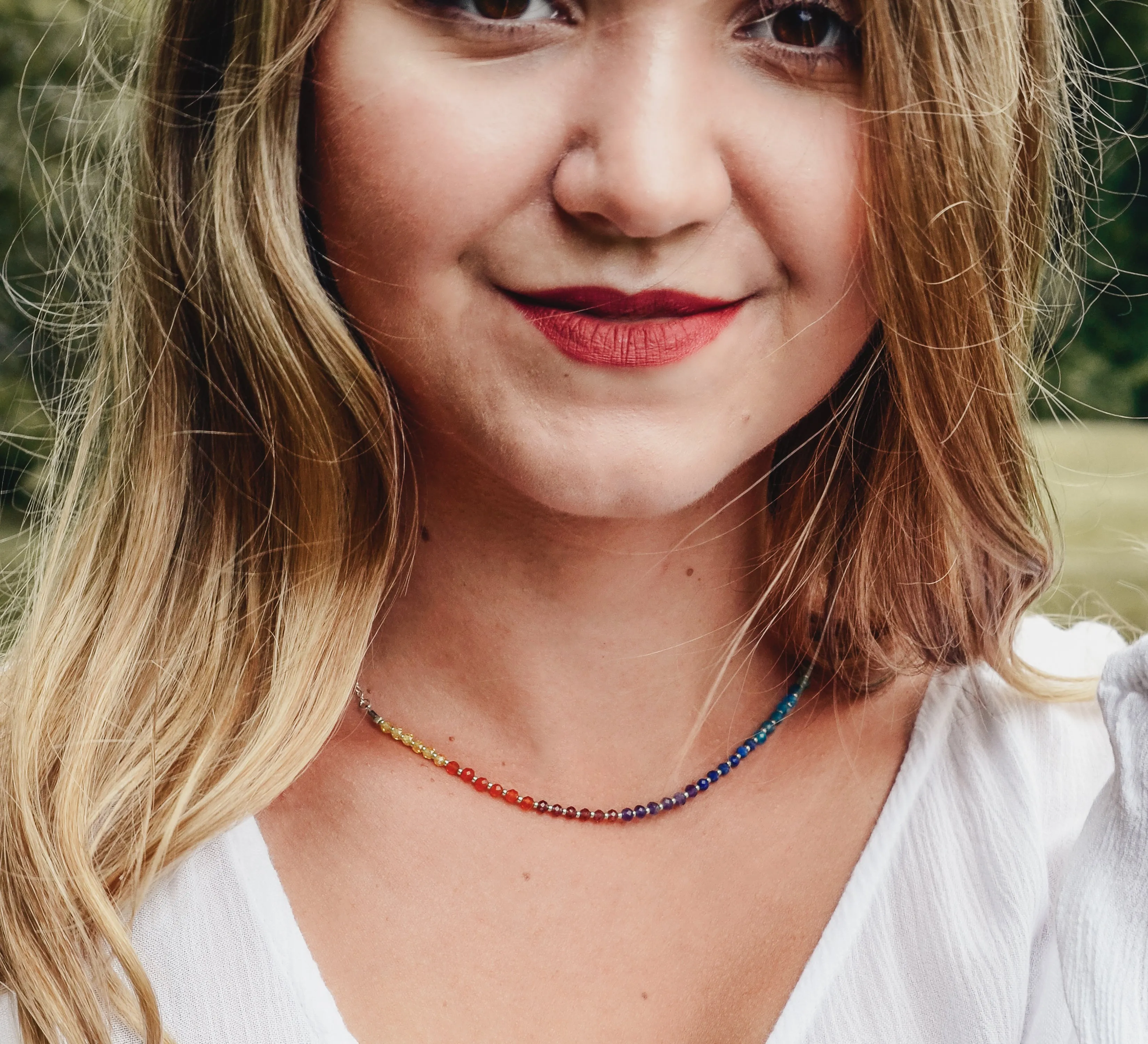 Beaded Chakra Rainbow Necklace