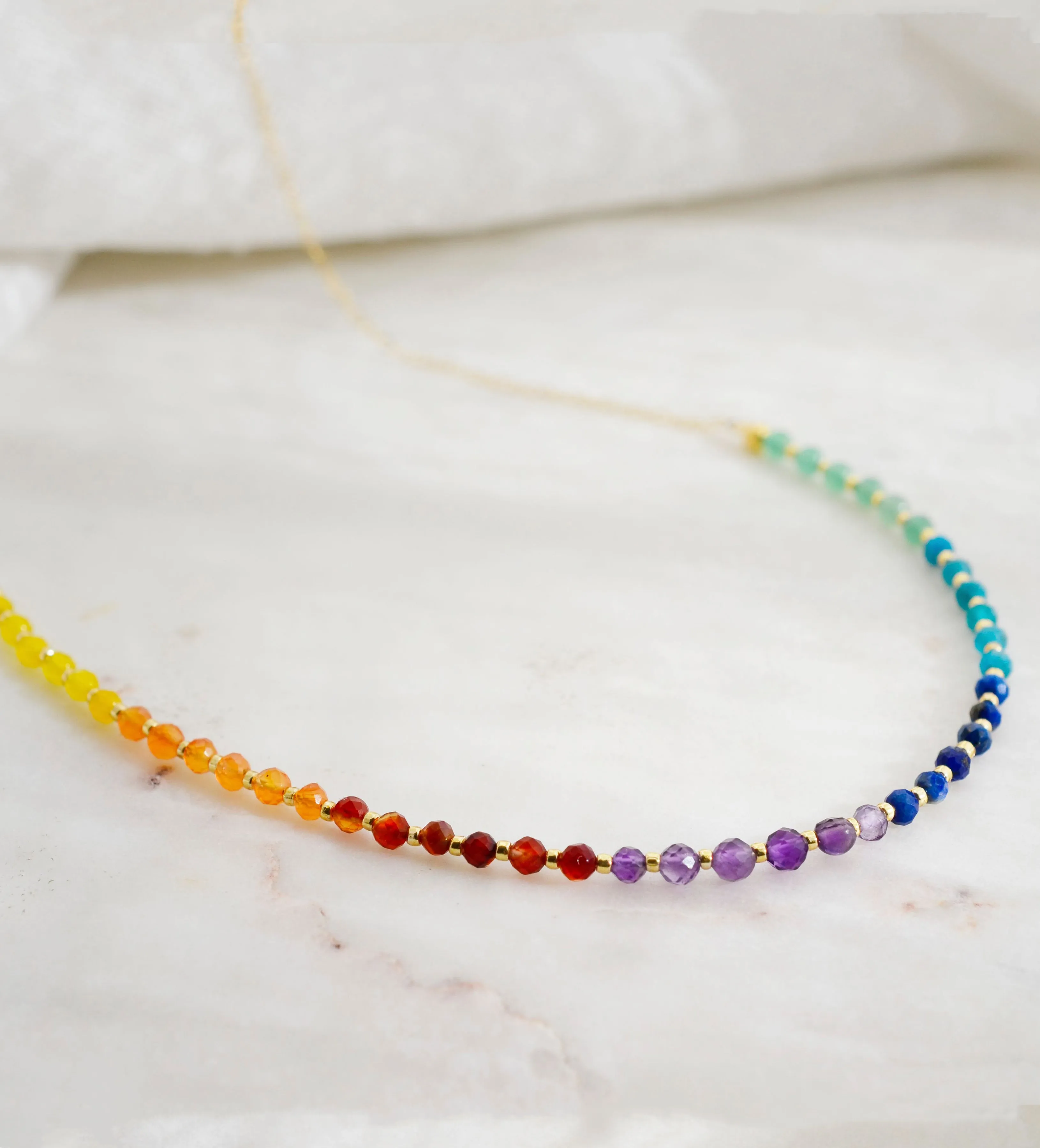 Beaded Chakra Rainbow Necklace