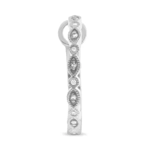 Beaded Milgrain Diamond Hoop Earrings