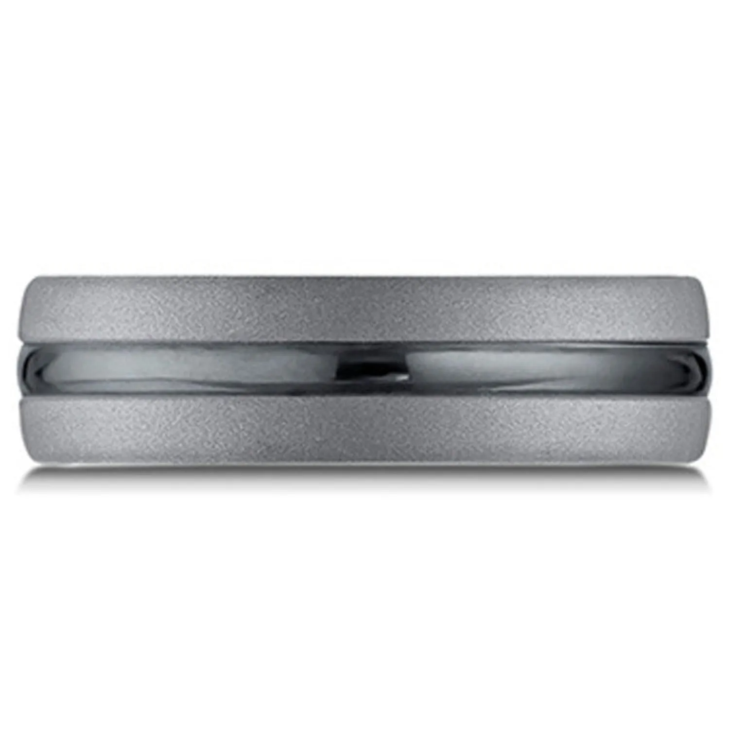 Benchmark Tantalum Grey with Black Stripe Wedding Band