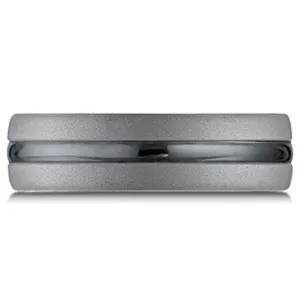 Benchmark Tantalum Grey with Black Stripe Wedding Band