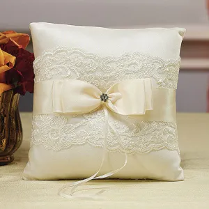 Beverly Clark French Lace Collection Ring Pillow Ivory