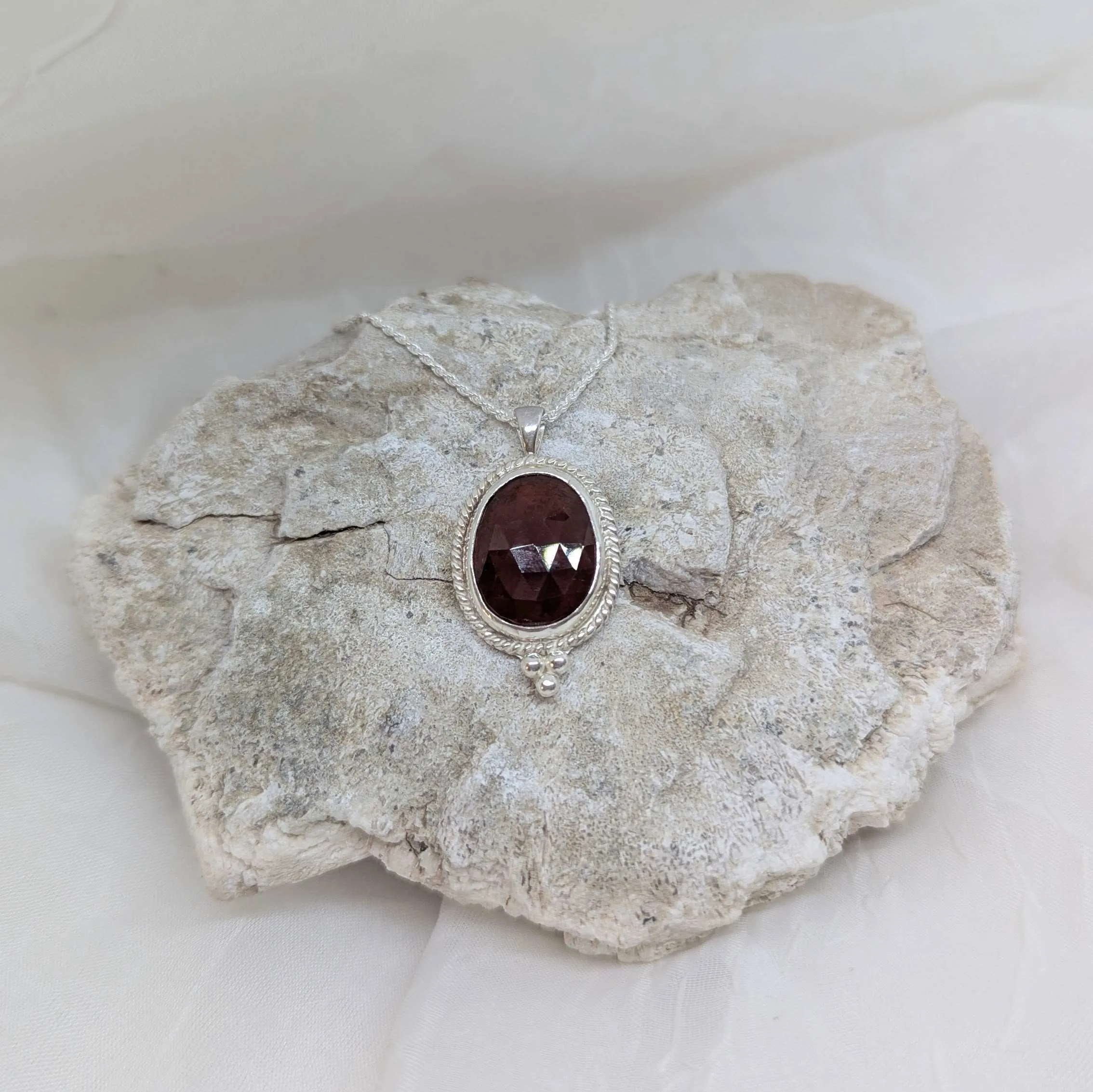 Big garnet necklace