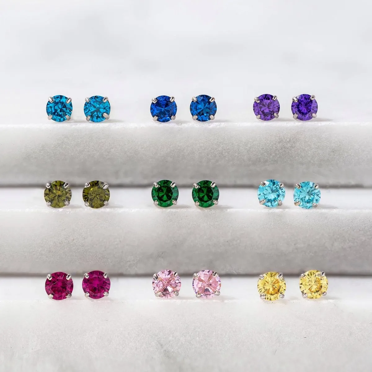 Birthstone Studs Pink