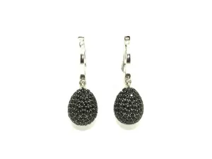 Black Spinel Studded Drop Earrings