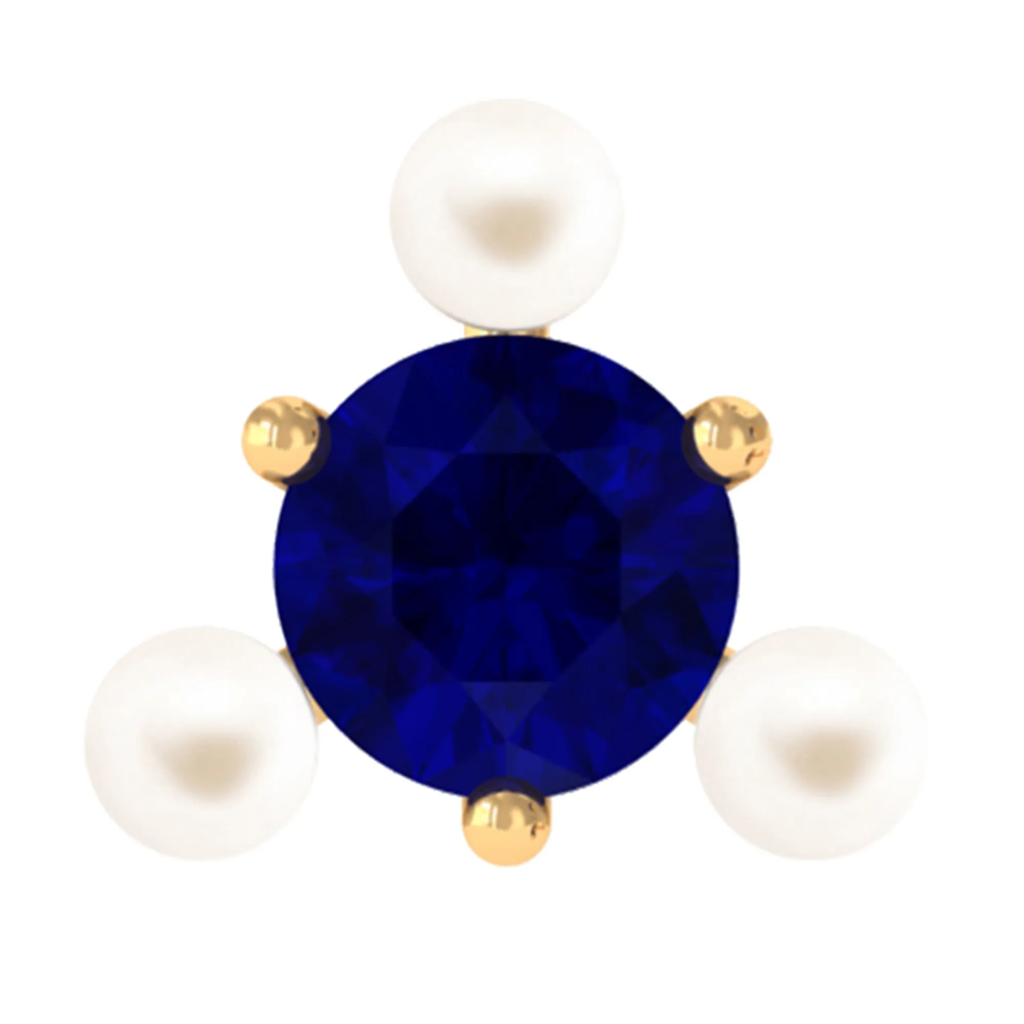 Blue Sapphire and Freshwater Pearl Cartilage Earring