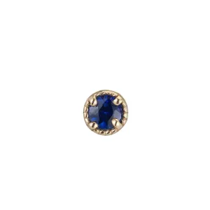 Blue Sapphire Milgrain Stud (Single) (ready to ship option)*
