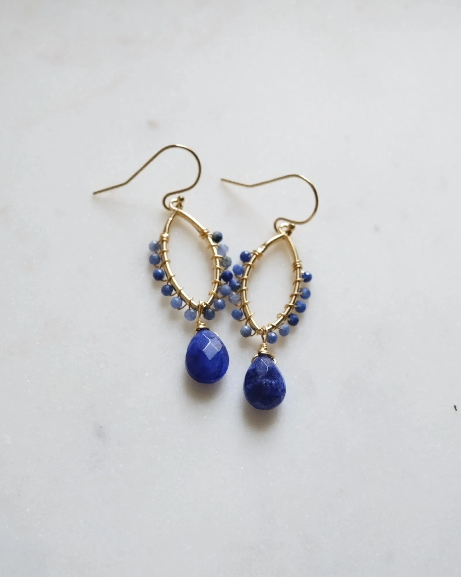 Blue sapphire ritual earrings