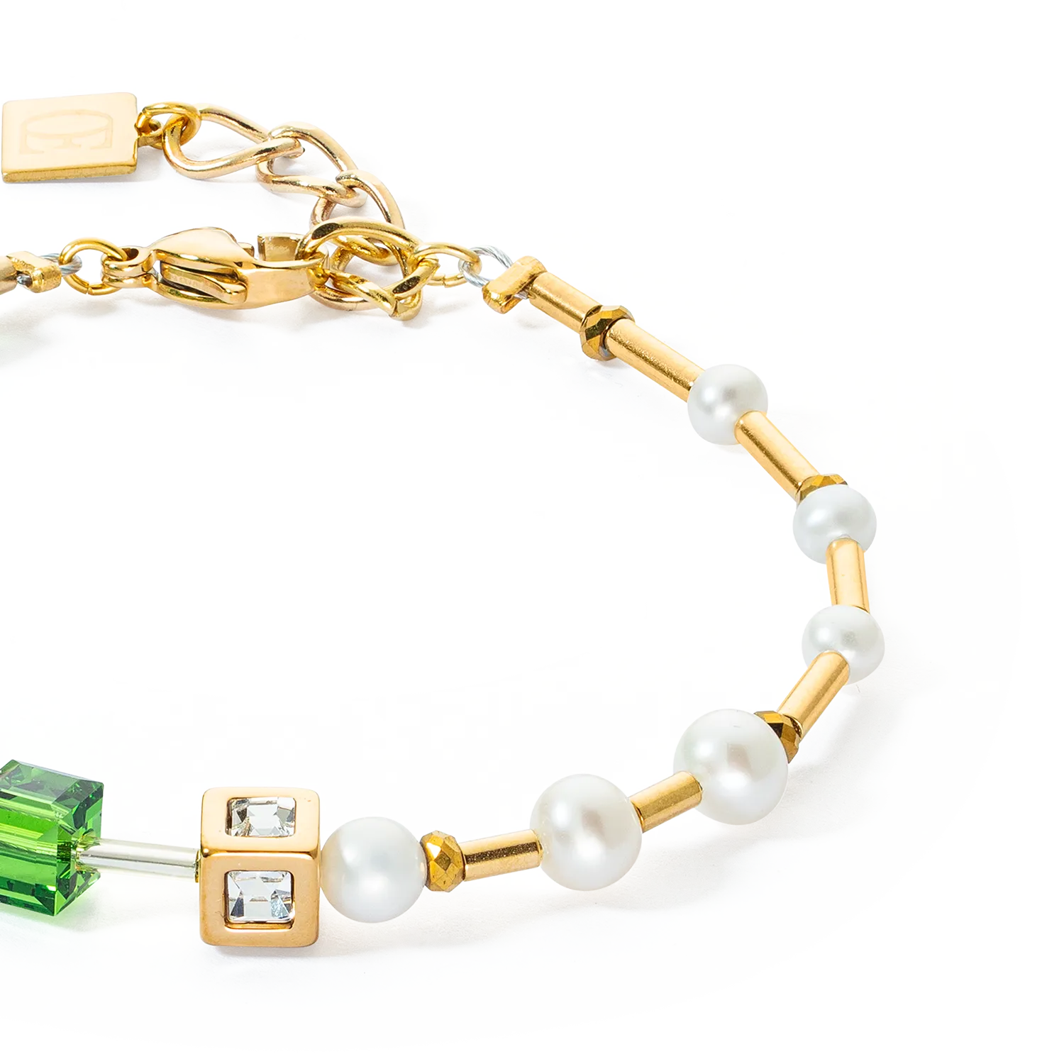 Bracelet GeoCUBE® Fusion Precious Pearl Mix gold-green