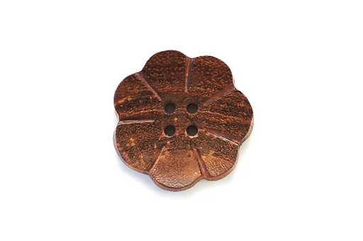 Brown Dark Wood - Flower - Round
