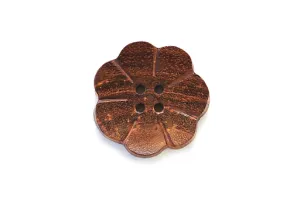 Brown Dark Wood - Flower - Round