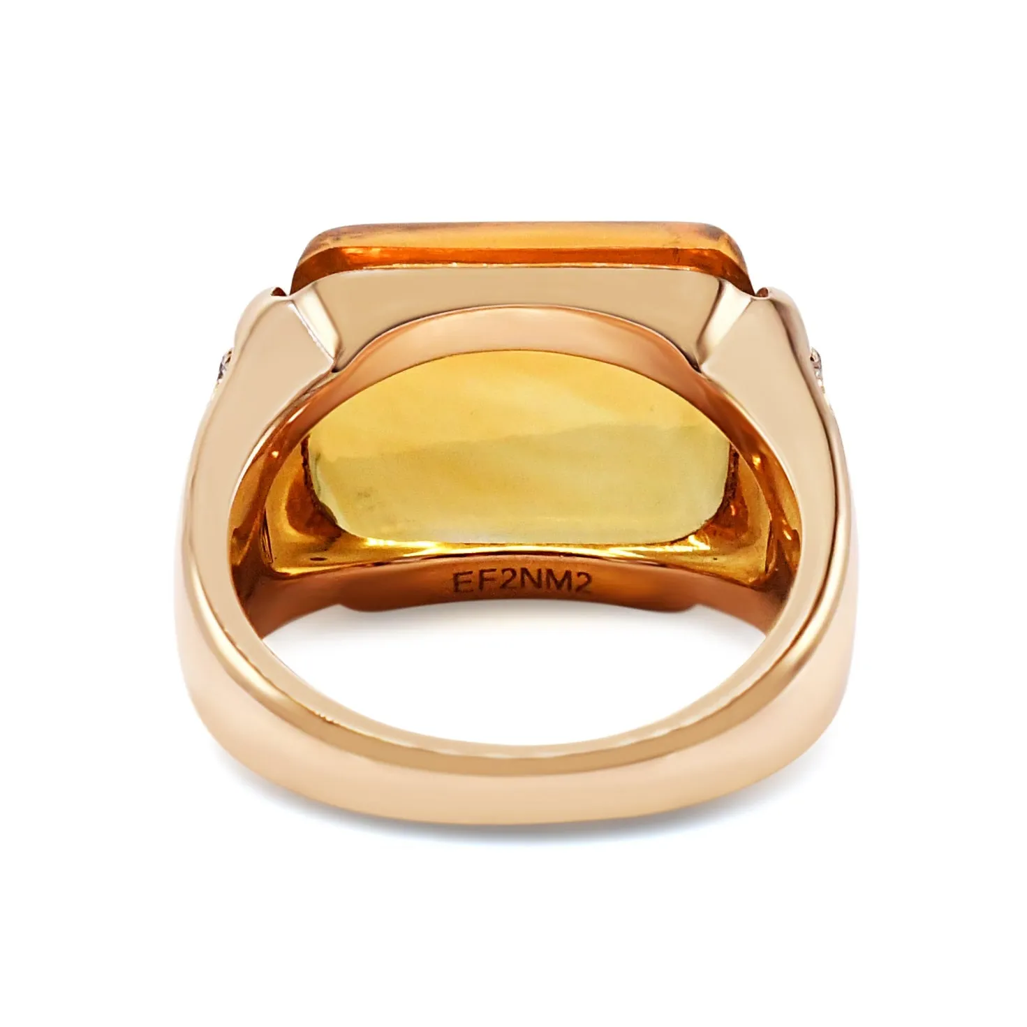 Bvlgari Citrine & Diamond Tronchetto Ring - 18ct Yellow Gold