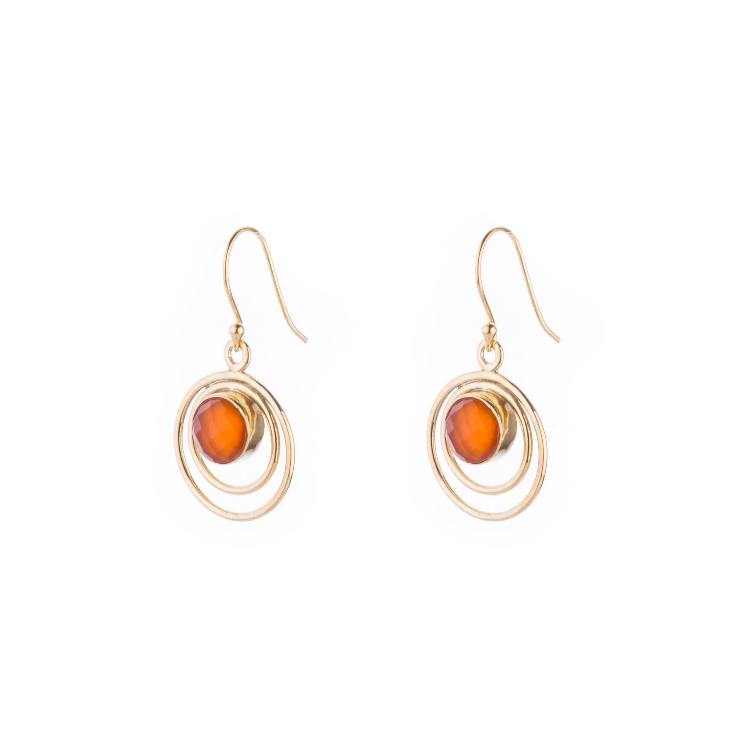 Camilla Carnelian Earrings, Gold Vermeil