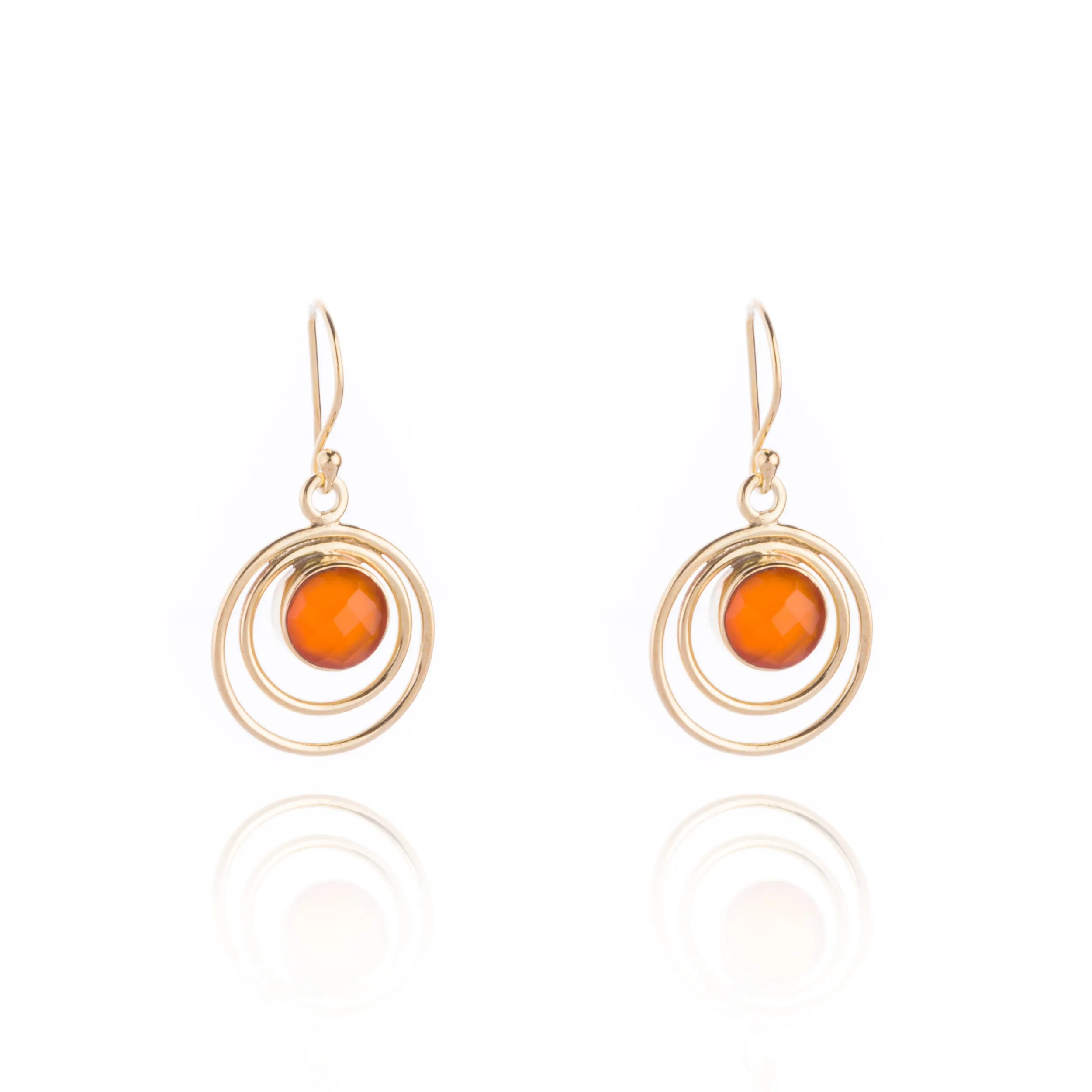 Camilla Carnelian Earrings, Gold Vermeil