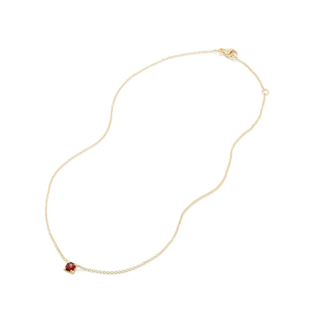Chatelaine® Kids Necklace with Garnet in 18K Gold, 4mm