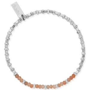 ChloBo Peach Moonstone Sparkle Cube Bracelet