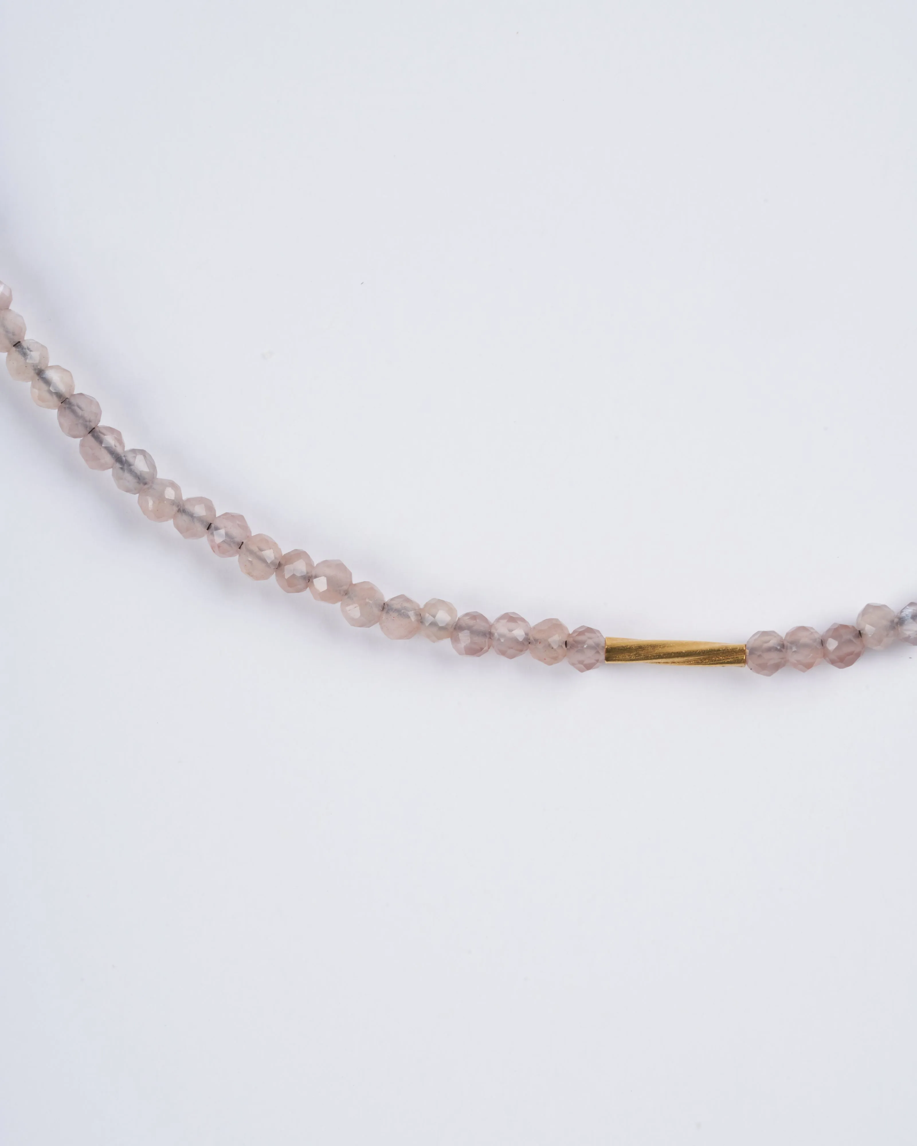 chocolate moonstone and 18k yellow gold beaded bracelet
