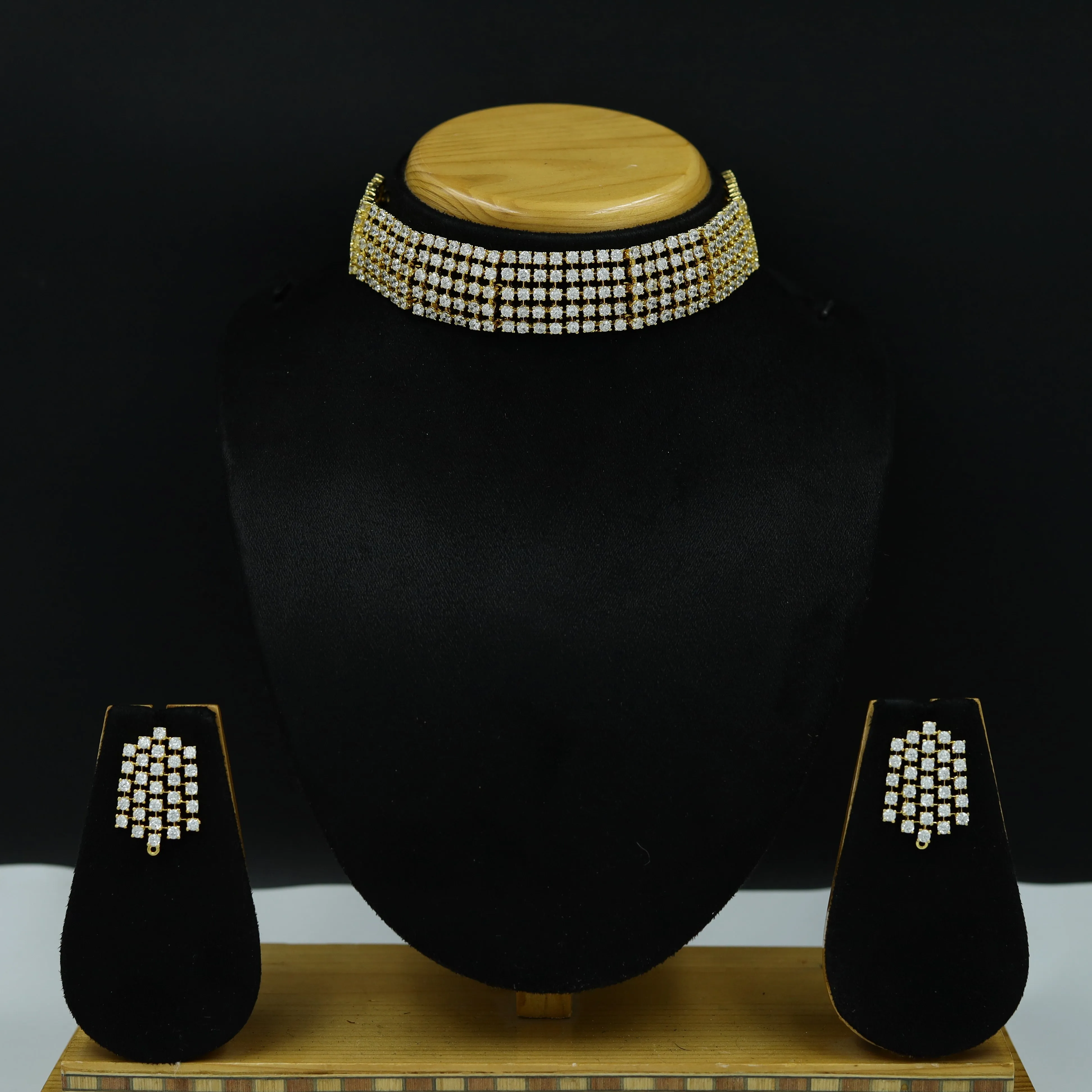 Choker Zircon/AD Necklace Set 11464