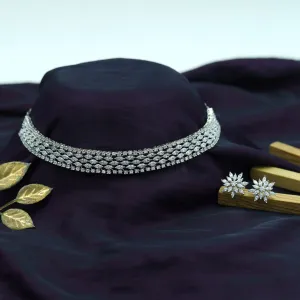 Choker Zircon/AD Necklace Set 15324-69