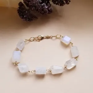 Chunky Rainbow Moonstone Bracelet