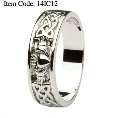Claddagh Wedding Ring Gents with Celtic Knotwork