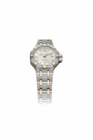 concord saratoga stainless steel & rose gold 28mm ladies watch