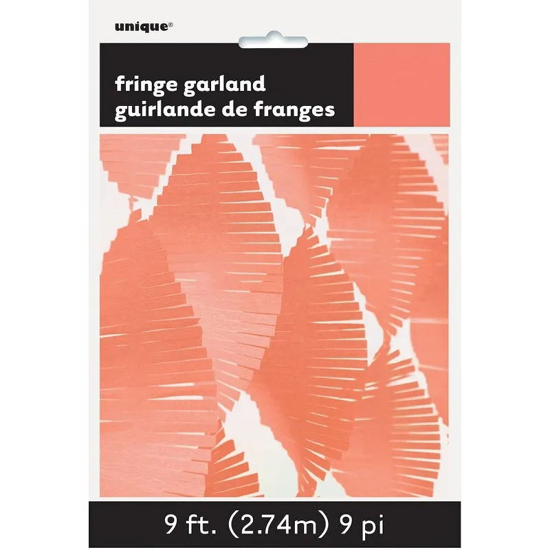 Coral Crepe Fringe Garland (2.7m)