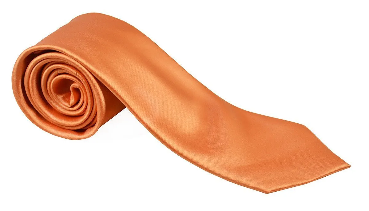 Coral Gold Necktie and Pocket Square