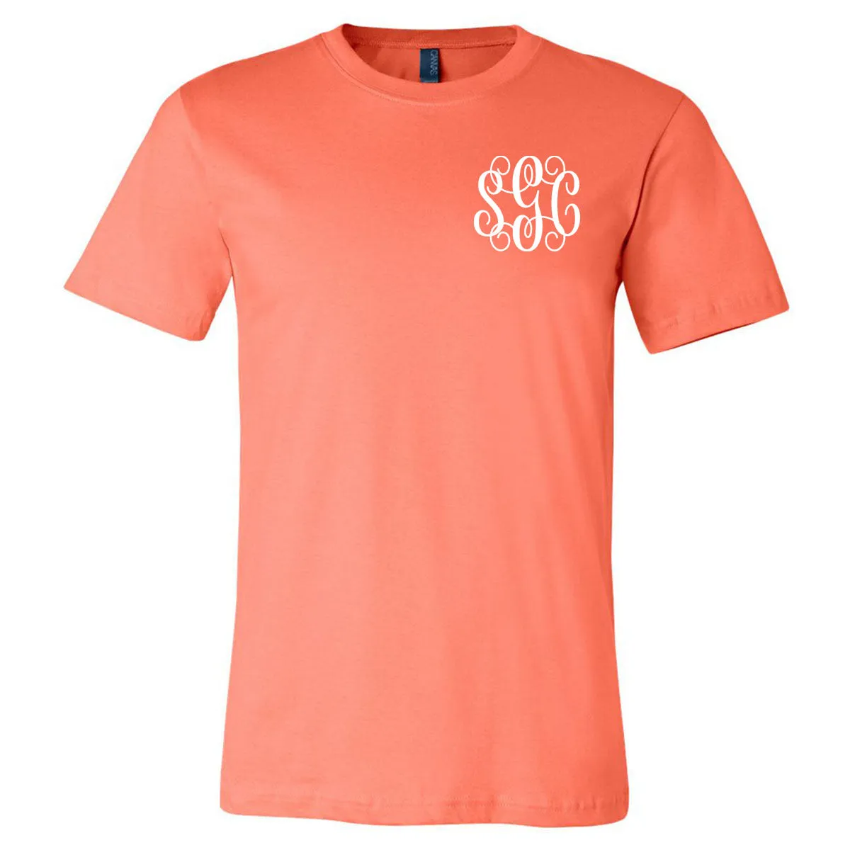 Coral Monogrammed (Left Chest) Short Sleeve Tee