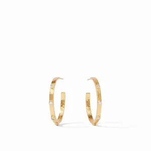 Crescent Stone Hoop