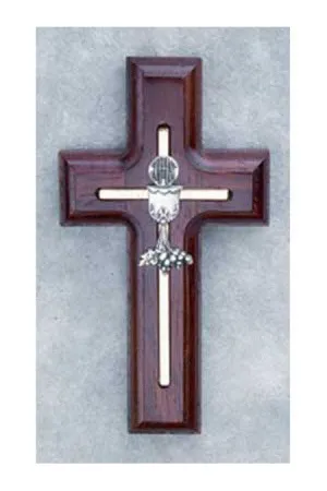 Cross with Chalice (White or Rosewood) - HX17396