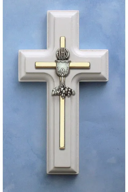 Cross with Chalice (White or Rosewood) - HX17396