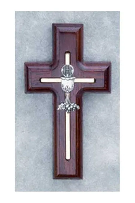 Cross with Chalice (White or Rosewood) - HX17396