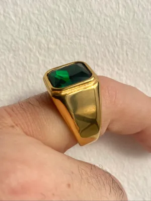 Cubic Zirconia (CZ) Emerald Signet Ring